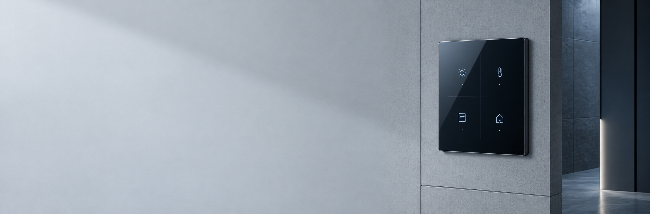 Control panel on a contemporary interior wall