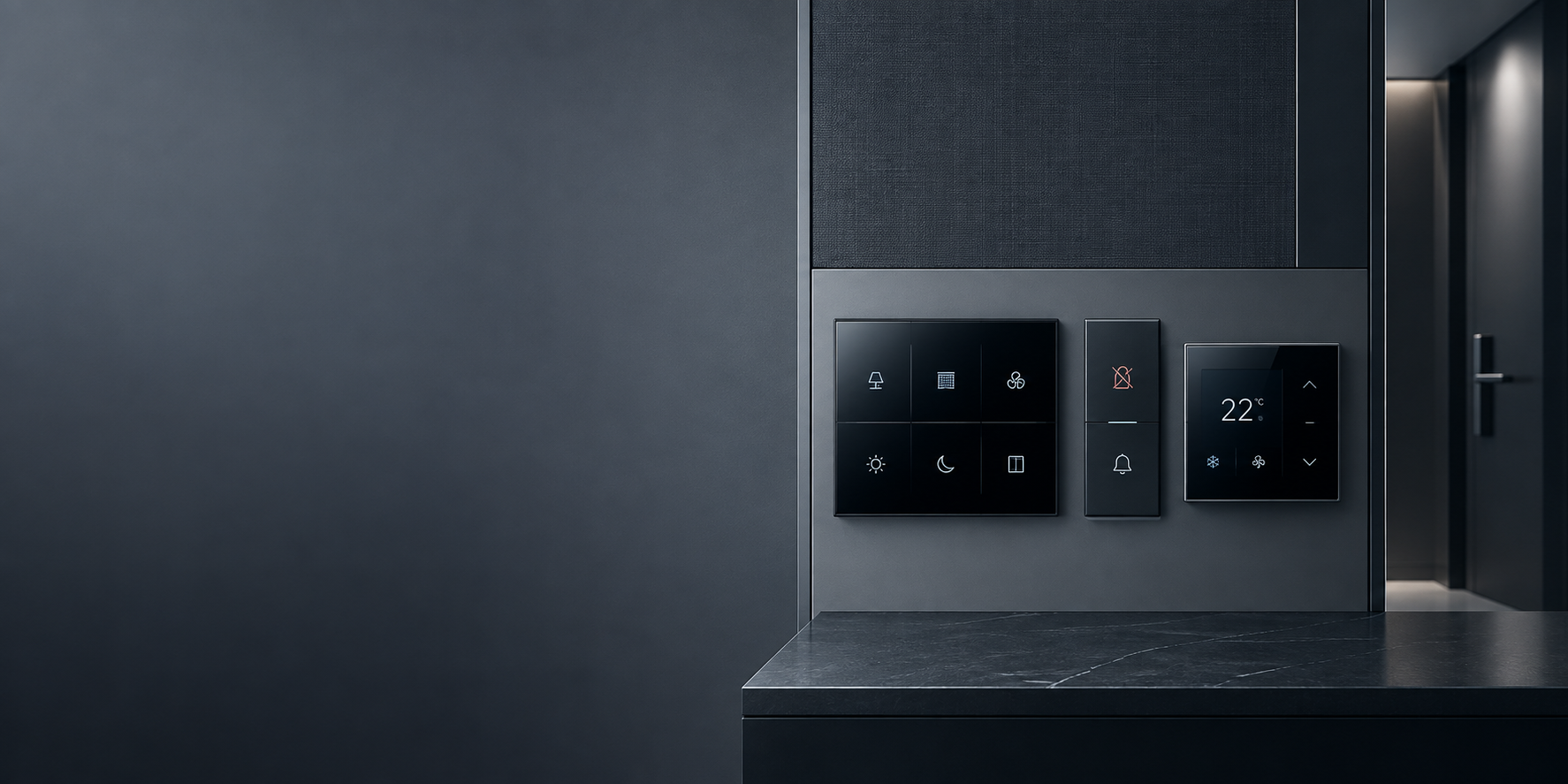 Hotel room control products in situ