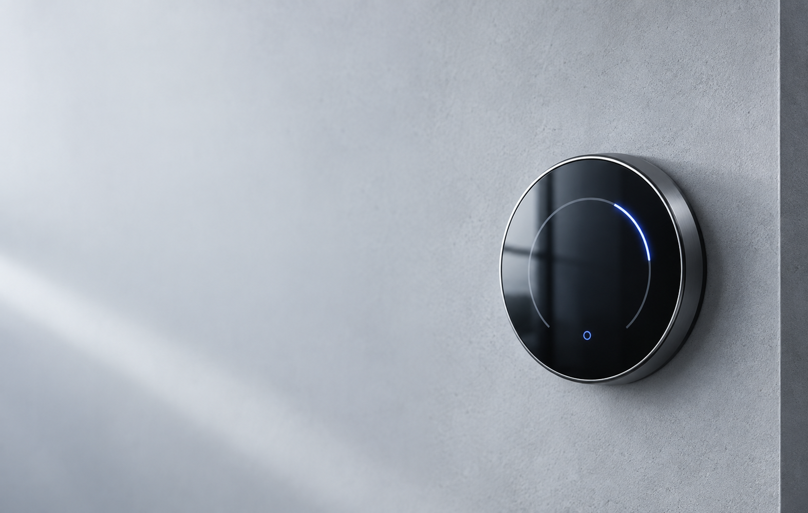 Room thermostat on a wall surface