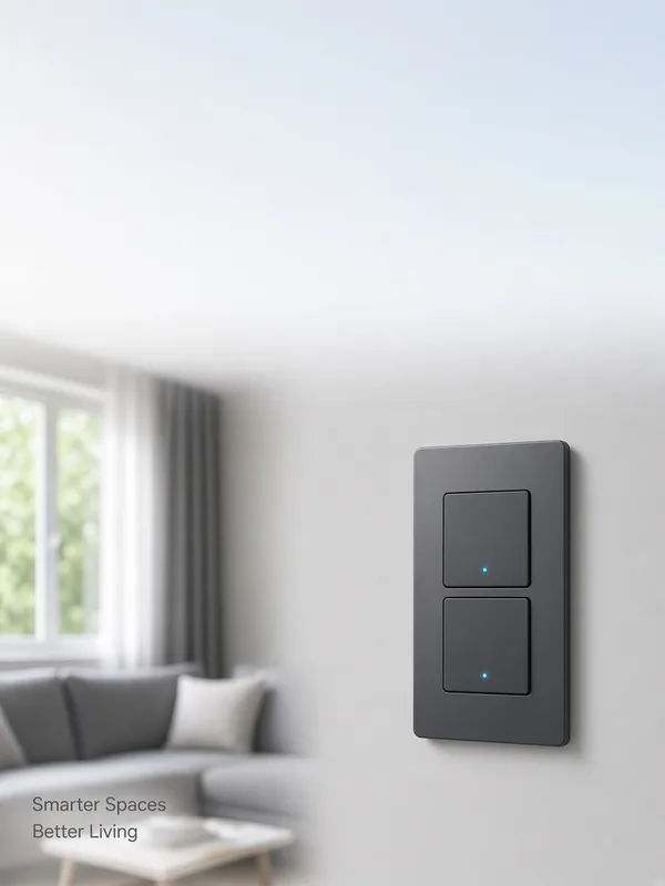 Smart wall switch in a modern living space